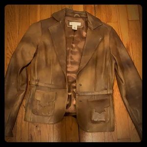 WHBM Leather Blazer